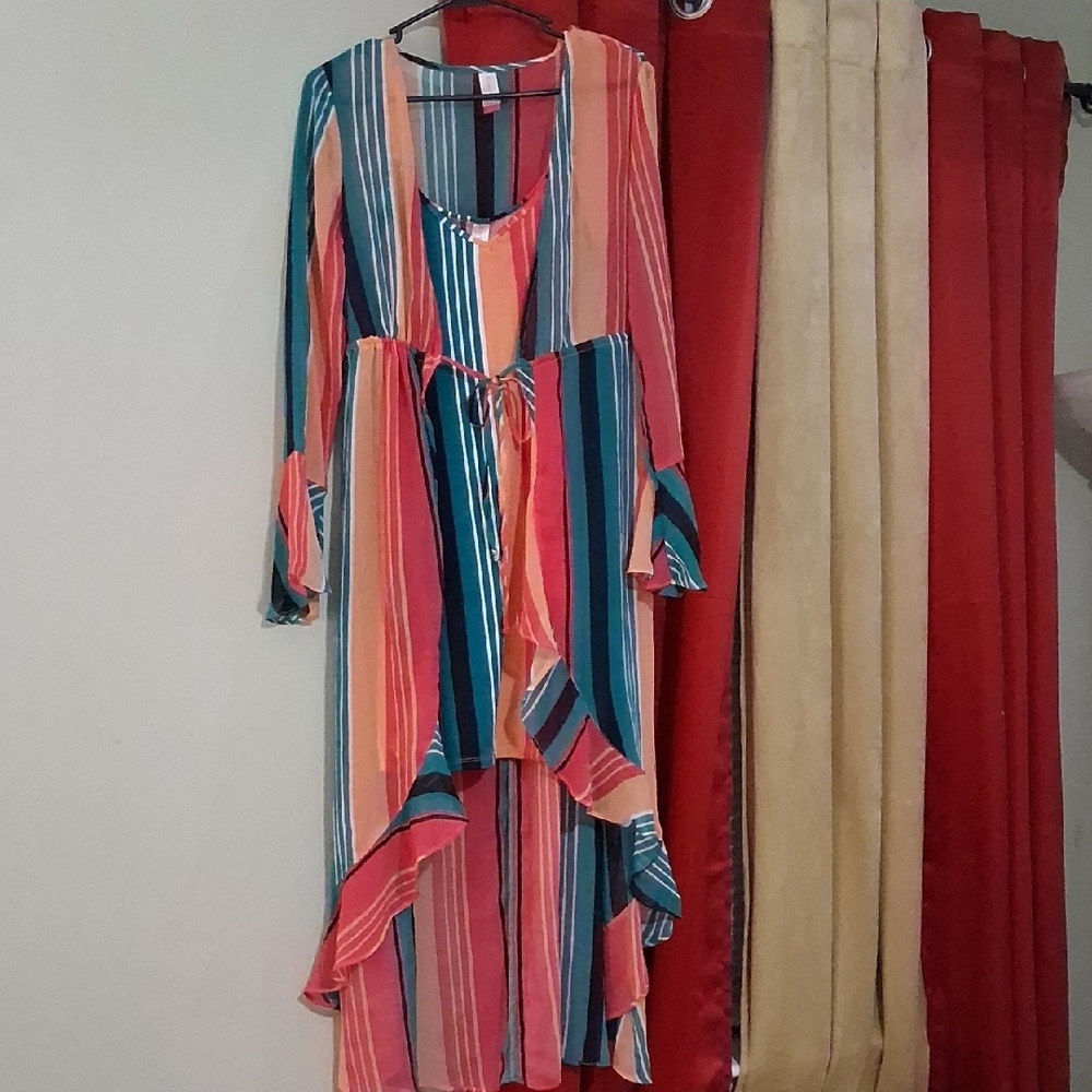 No Boundaries Colorful Striped Long Sleeve Dress